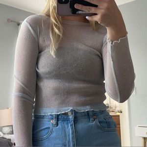 Sheer, sparkly crop top size medium